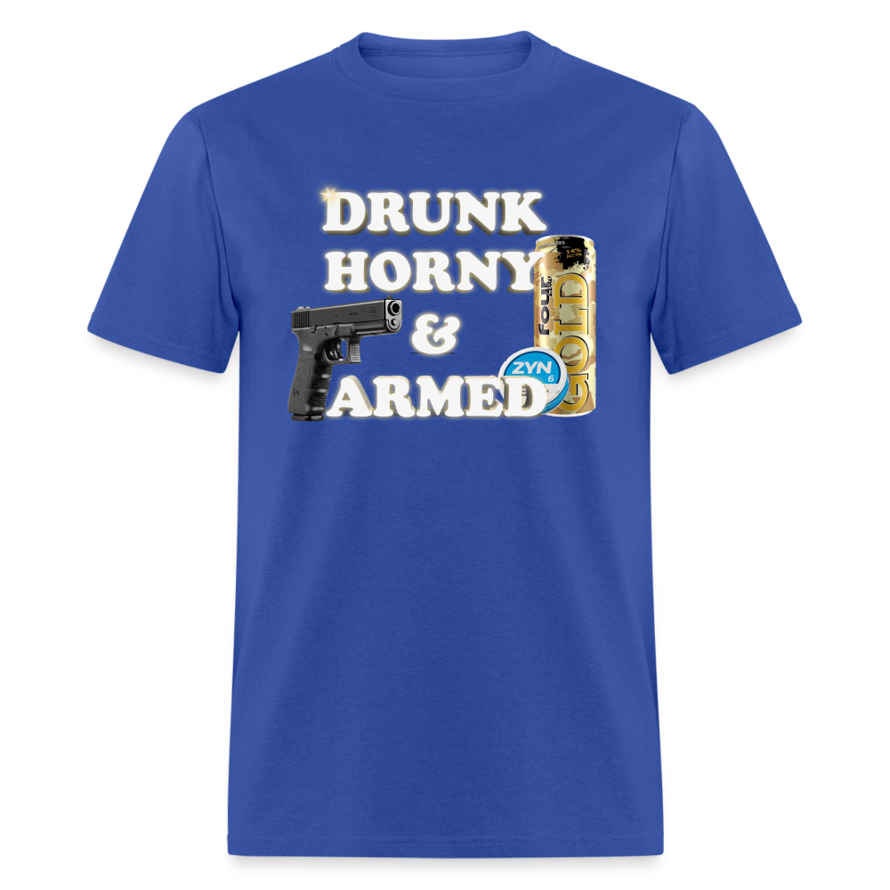 Drunk Horny & Armed - royal blue