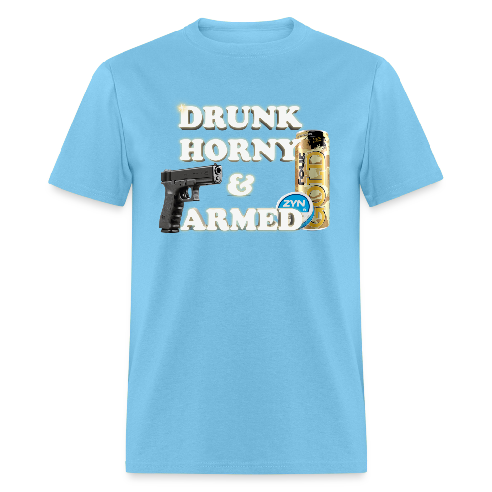 Drunk Horny & Armed - aquatic blue